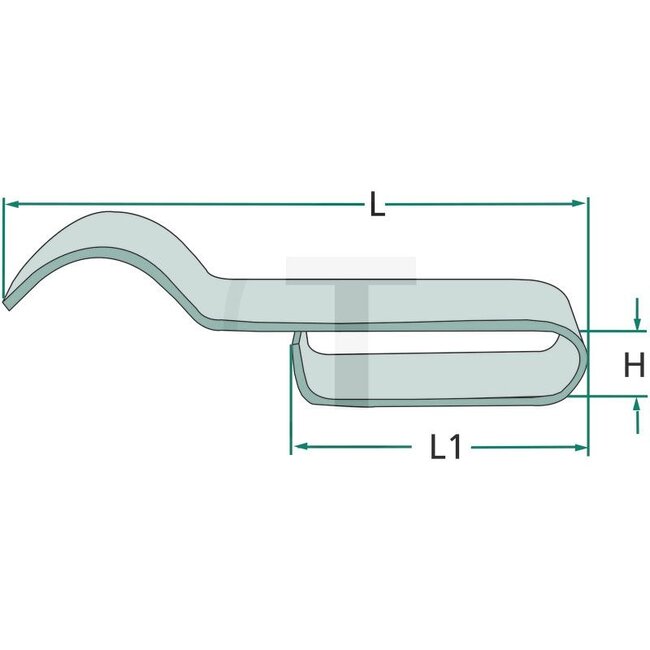 GRANIT Terminal, 100 pcs - 50750266232, 8HS071415-001 | L: 52 mm | L1: 32 mm | Width: 12 mm | Height: 5,5 mm | Material: Steel | Surface: Galvanised | Additional information: • For wall thickness 1 - 2 mm