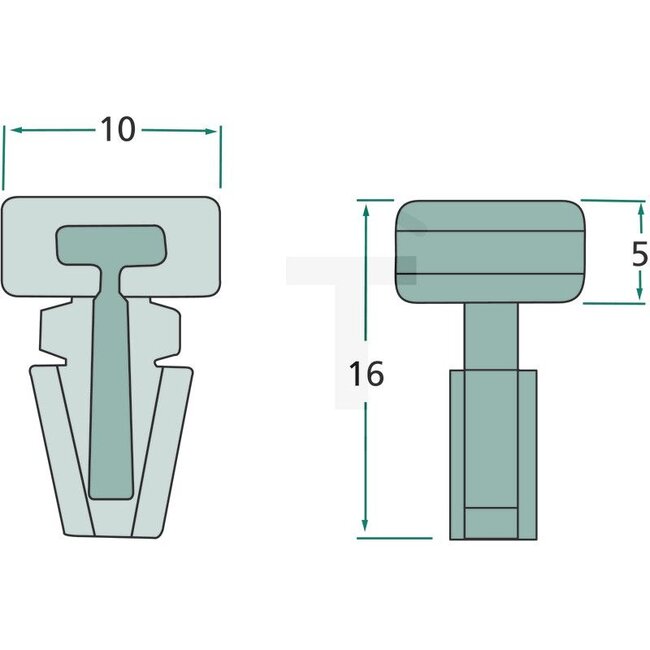 GRANIT Spreidplug voor bundelbandjes 5 x 15,75 mm, Ø 6,35 mm - 100 stuks