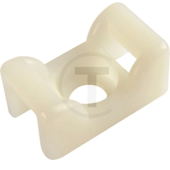 Plinth for cable tie, 50 pcs - 50750265713, 30696 | For cable band width: -> 8 mm | A: 25 mm | B: 14,5 mm | C: 12 mm | Hole Ø: 6 mm | Height: 12 mm | Length: 25 mm | Material: Polyamide 6.6 | Plug width: 8 mm | Version: • With screw connection | Test m