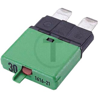 HELLA Circuit breaker, standard 32 V max. / 30 A - Light green - Can be reset - Type: Standard