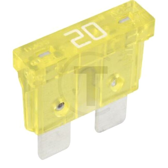 GRANIT Flachstecksicherung, Standard 32 V max. / 20 A | gelb | VPE 1 - 50750295420066 | Bauart: Standard | Spannung: 32 V | Nennstrom: 20 A | Farbe: gelb | Breite: 19,05 mm | Höhe: 18,54 mm | Tiefe: 5 mm | Inhalt: 1x 20A