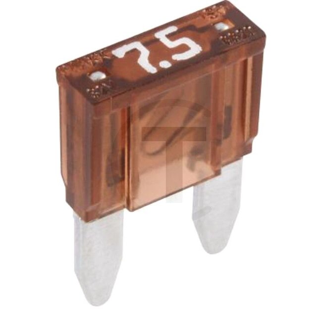 GRANIT Flachstecksicherung, Mini 32 V max. / 7,5 A | braun | VPE 1 - 50750295576066 | Bauart: Mini | Spannung: 32 V | Nennstrom: 7,5 A | Farbe: braun | Breite: 10,9 mm | Höhe: 16,3 mm | Inhalt: 1x 7,5A | Material: versilbert | Tiefe: 3,8 mm