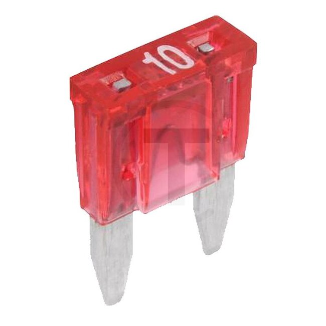 GRANIT Blade fuses, mini, with warning indicato 32 V max. / 10 A | red | VPE 10 | Blister, 10 pcs - 5070010092 | Type: Mini | Voltage: 32 V | Nominal current: 10 A | Colour: Red | Width: 11,07 mm | Height: 17,0 mm | Depth: 4,0 mm | DIN/ISO: SAE J2077 | Contents: