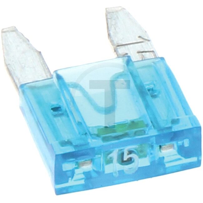 GRANIT Blade fuses, mini, with warning indicato 32 V max. / 15 A | blue | VPE 10 | Blister, 10 pcs - 5070010093 | Type: Mini | Voltage: 32 V | Nominal current: 15 A | Colour: Blue | Width: 11,07 mm | Height: 17,0 mm | Depth: 4,0 mm | DIN/ISO: SAE J2077 | Content