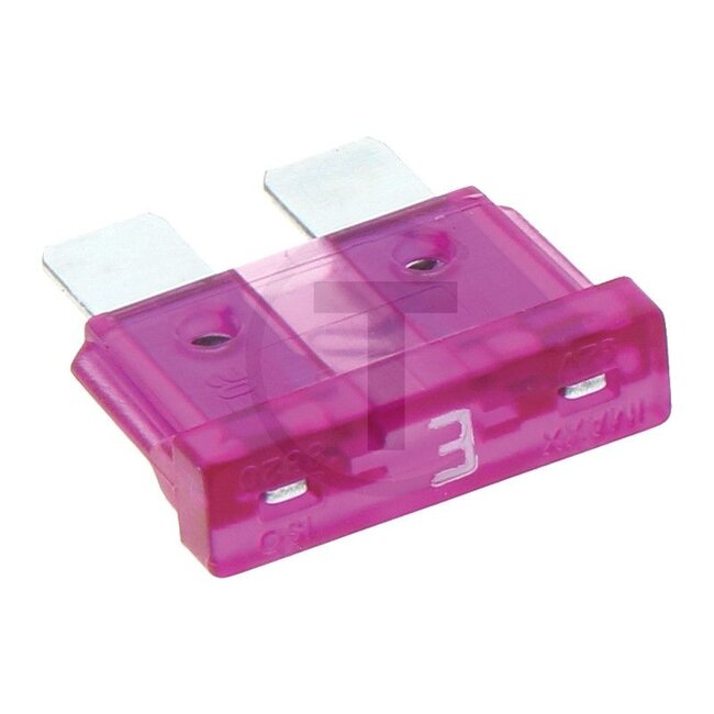 GRANIT Steekzekeringen, standaard 32 volt maximaal / 3 A | paars | VPE 50, 50 stuks - 50750295403122308-030, 7919086801, 8401892 | Bouwwijze: Standaard | Spanning: 32 V | Stroom: 3 A | Kleur: paars | Inhoud: 50x 3A