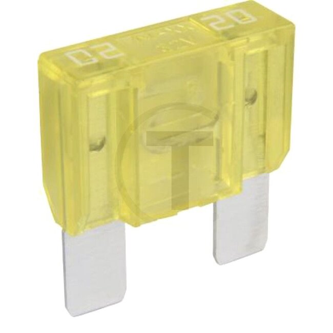 GRANIT Blade fuse, Maxi 32 V max. / 20 A | Yellow | Pack of 1 - 50750295542066 | Type: Maxi | Voltage: 32 V | Nominal current: 20 A | Colour: Yellow | Width: 29,7 mm | Height: 33,9 mm | Depth: 9,1 mm | Contents: 1x 20A