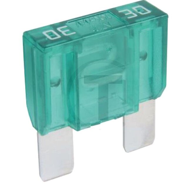 GRANIT Blade fuse, Maxi 32 V max. / 30 A | Green | Pack of 1 - 50750295543066, 7916040051 | Type: Maxi | Voltage: 32 V | Nominal current: 30 A | Colour: Green | Width: 29,7 mm | Height: 33,9 mm | Contents: 1x 30A | Depth: 9,1 mm