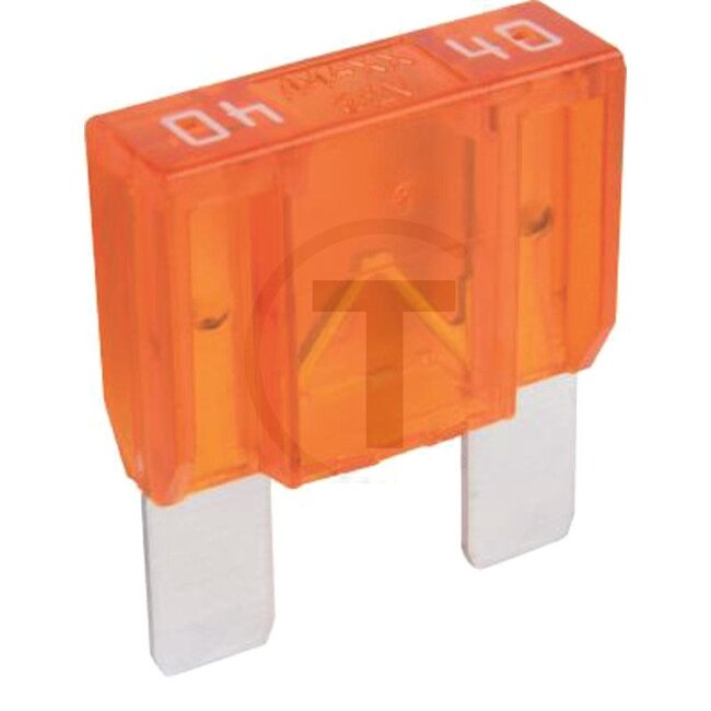 GRANIT Blade fuse, Maxi 32 V max. / 40 A | Orange | Pack of 1 - 50750295544066, 7916040052 | Type: Maxi | Voltage: 32 V | Nominal current: 40 A | Colour: Orange | Width: 29,7 mm | Height: 33,9 mm | Contents: 1x 40A | Depth: 9,1 mm