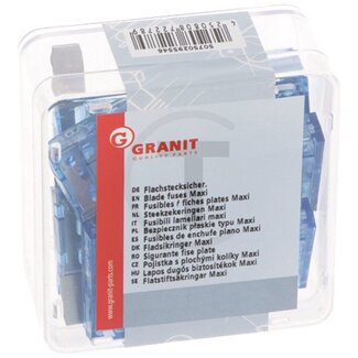 GRANIT Flat plug-in fuses, Maxi 32 V max. / 60 A | blue | VPE 10, 10 pcs