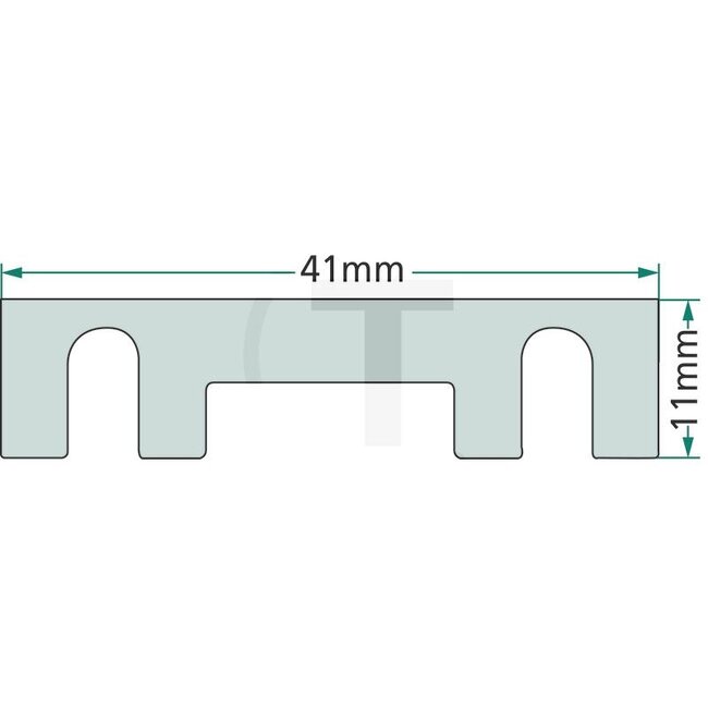 GRANIT Strookzekering 100 A, 41 x 11 mm, penafstand 30 mm - 50 stuks - 8JS713575-041