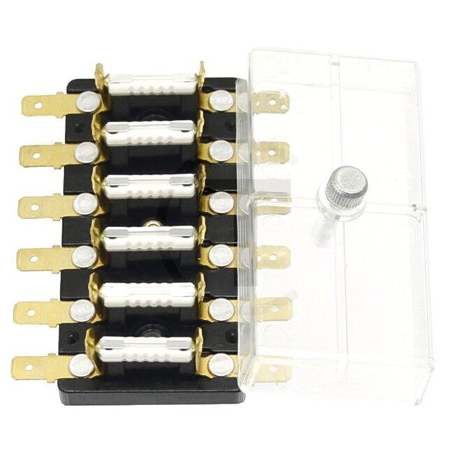 HELLA Fuse box 6-pin - Version: Flat plug connector at the side, transparent cover - 8JD002291141