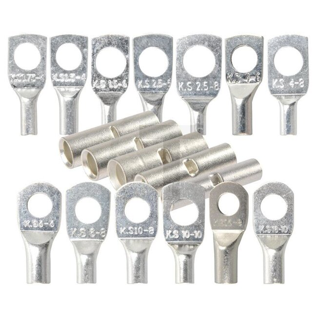 GRANIT Crimp connector assortment 290 unit crimp set in case, incl. crimping pliers - 5070010901 | Contents: 290 parts + crimping pliers | Contents: Butt connectors, ring connectors, crimping pliers | Cable cross section: 0.5 - 16.0 mm² | Case size: 33,8 x 26,0