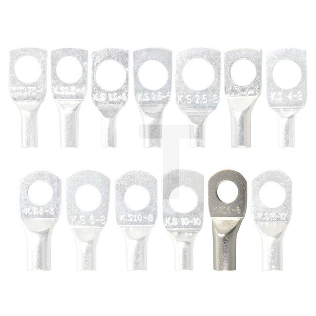 GRANIT Oogkabelschoentjes M8 voor kabel-Ø: van 16,0 mm², 25 stuks - 5070010917 | Breedte: 15,0 mm | Binnen-Ø: 5,5 mm | Lengte: 37,5 mm | Lengte x breedte: 37,5 x 15,0 mm | Kabeldoorsnede: 16,0 mm² | Gatafstand-Ø: 8,4 (M8) mm | Materiaal: Koper, vertind | Materia