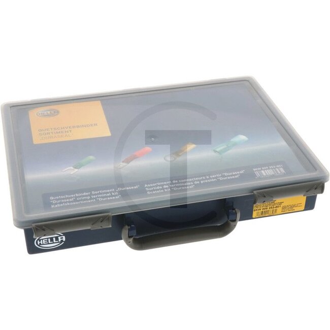HELLA Kabelverbinder-assortiment Duraseal - 4558KW 009253801, 8KW009253801 | Inhoud: 240-delig | Bestaat uit: • 15x 8KW 732 579-003  | • 15 x 8KW 732 575-003  | • 15 x 8KW 732 566-003  | • 15 x 8KW 744 766-003  | • 15 x 8KW 732 580-003  | • 15 x 8KW 732 576-003