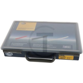 HELLA Assortimentskoffer krimpkous bestaande uit diverse krimpkousen, Krimpsnelheid: 2:1, bedrijfstemperatuur: -55°C tot + 125°C vlamvertragend en zelfdovend, UL224 krimptemperatuur minimaal 120°C