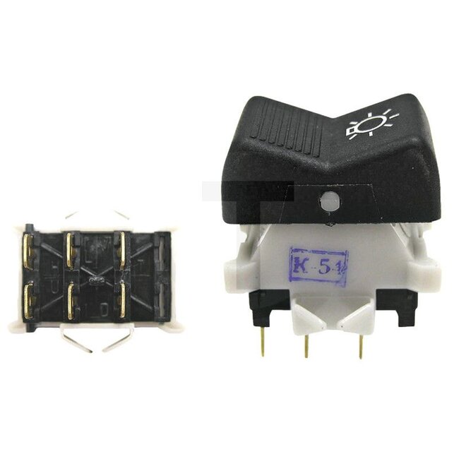 GRANIT Tuimelschakelaar voor werklamp - 700VK3430105, VK3430105, P305EH, P 305 EH | Uitvoering: Tuimelschakelaar bediening, 6 vlakstekkeraansluitingen