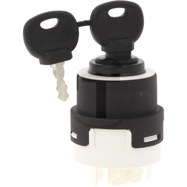 GRANIT Start switch 12 V/24 V - 50770596034, 1532371C2, 135700580118, 20500103, 205 001 03, 1337005801381 | Version: With 2 moulded reversible safety keys, made of nickel silver for central locking | waterproof DIN 400 50, IP64  | Dustproof and waterproof in con