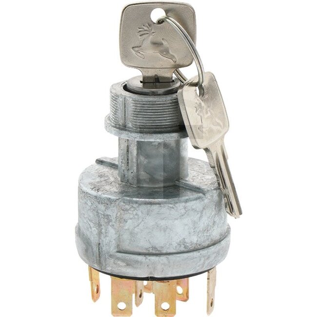 GRANIT Ignition start switch With keys, without nut - 50712001, 282775A1, A77312, AR58126, AR47235 | Version: 12 V, with blade terminal, Function:, P: parking light, 0: off, 1: consumer, 2: start, Nut, 640R44342