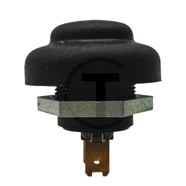 HELLA Push button switch Black button - 4556JF 001571041, 060509204, 6JF001571-041, 6JF 001 571-041, AL17684, AL17355, AT27731, 5127282, X830240020000, 0009730808 | Version: For engine start and horn, moisture-proof push button, 2 blade terminals 6.3 mm, black