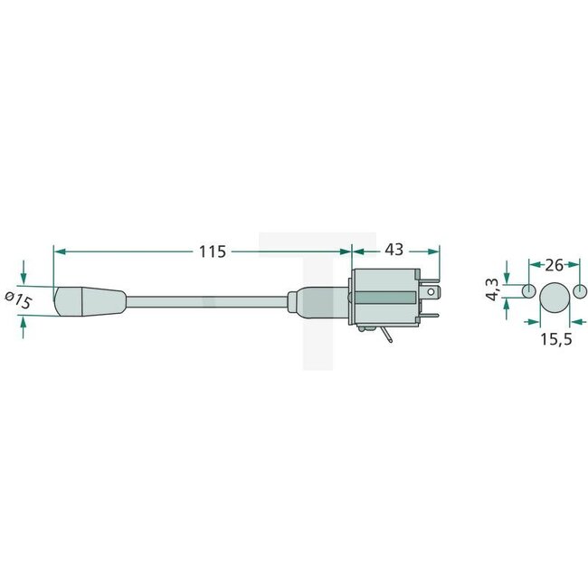 HELLA Stuurkolomschakelaar - 4556BA 001539047, 1500137C2, 3234431R91, 3234431R92, 221352A1, 1964640C2, 6BA001539-047, 6BA 001 539-047, 0009732402 | Uitvoering: Functies: Indicator, claxon en knipperlicht, |  Schakelstang: 115 mm lang, stuurkolomschakelaar | Vor