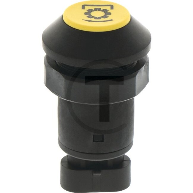 GRANIT Drukknopschakelaar Aftakas - 5070011137, 82016444 | Uitvoering: 48 volt schakelspanning, Knop geel, N/O-contact, Totale slag van de schakelknop: 5 mm, Ø 30 mm, stekkeraansluiting (AMP Superseal 3 x 1,5), Bescherming tegen stof en spatwater