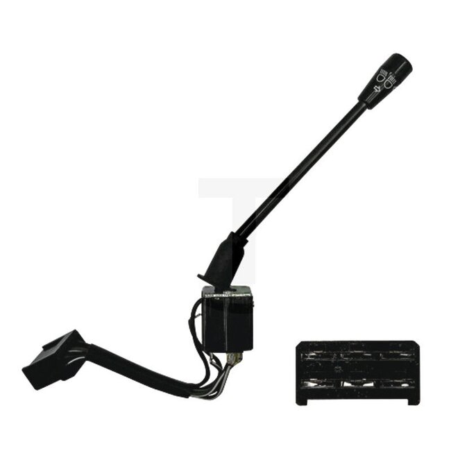 HELLA Steering column switch Flush mounting - 4556BA 001539057, 6BA001539-057, 6BA 001 539-057, 3399522R2, 3399522R1 | Version: Lever 123 mm long, bent upwards by 45°, function printed, on the handle and wiring harness | Length: 475 mm | Switching function: Ind