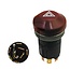 HELLA Push button switch Hazard warning lights - 4556HF 003916031, 5122659, 6HF003916-031, 6HF 003 916-031 | Version: Push button operation, Single circuit, for vehicles with 12 V system, red pilot light with warning symbol, splashproof (according to DIN 40 050