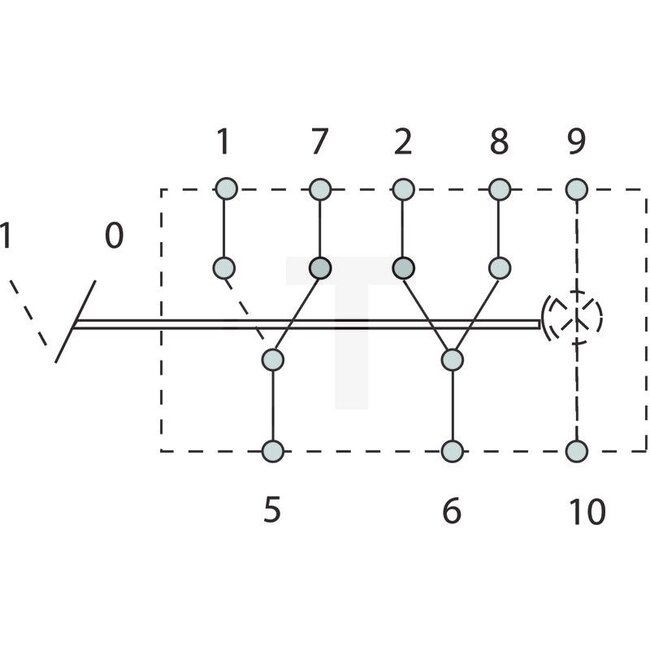 HELLA Latching switch on/off I - O, 8 blade connections | 07076610, 6FH007832-101