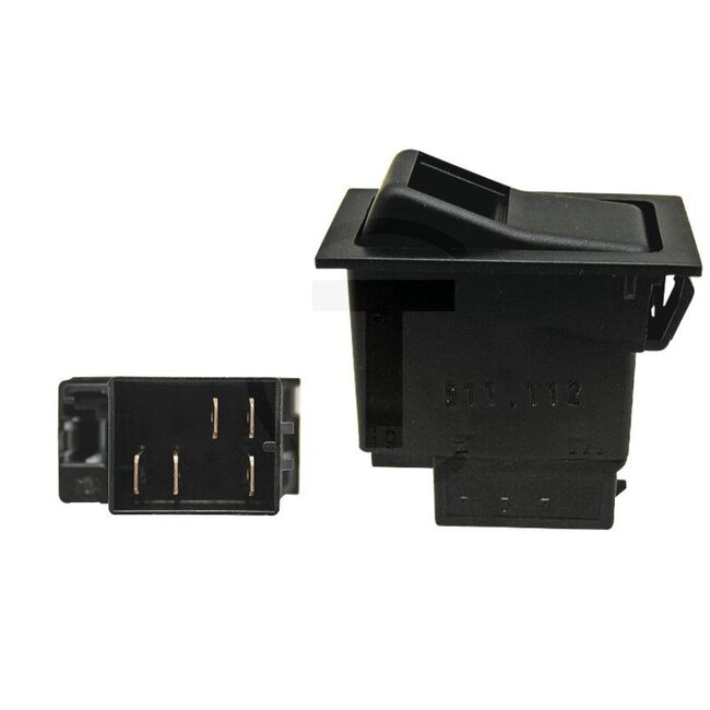 HELLA Rocker switch (Combination switch) locking - 4556RH 004570401, 245910C1, 3221180R1, 6RH004570-401, 6RH 004 570-401, 7915490564, 14465090 | Version: Without light, 5 blade terminal connections 6.3 mm, 3 switch positions 0: off 1 and 2: on, rocking operatio