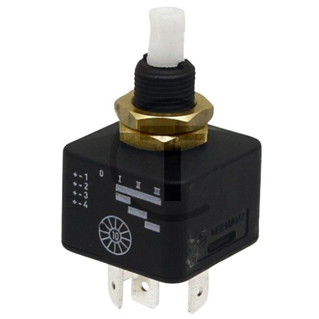 GRANIT Rotary switch Without knob - 50704034, 04372360, 4372360, 20001400, 200 014 00 | Version: For blower, 3 switching steps, With 5 blade terminals
