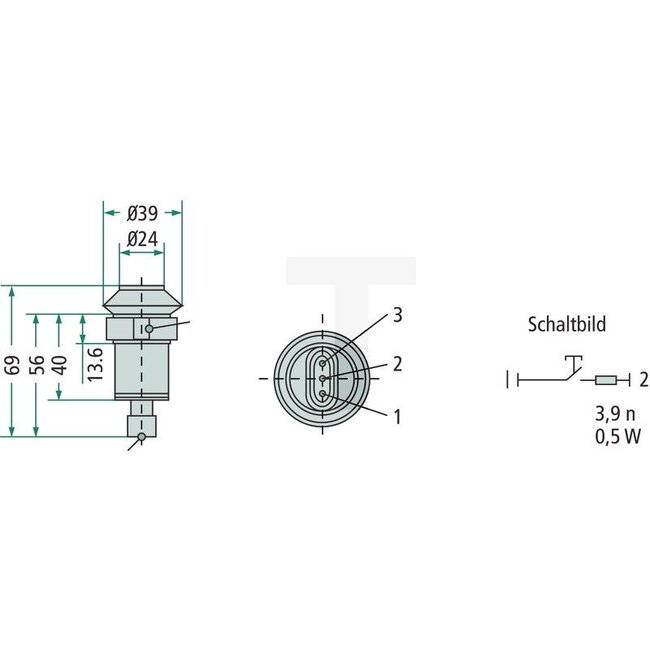 GRANIT Druckknopfschalter Heben/Senken 48 V Gliedspannung, Knopf grün | 04412688, 11901002