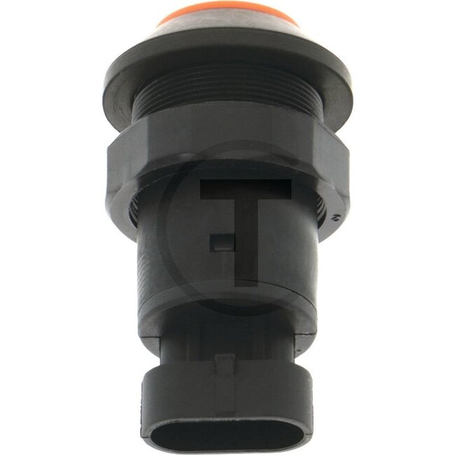 GRANIT Push button, DTW, front-wheel drive - 5070010860, 11928009 | Version: 48 V switching voltage, Orange button, make contact, Total button travel: 5 mm, Ø 30 mm, plug connection, AMP Superseal 3 x 1.5, dustproof and splashproof