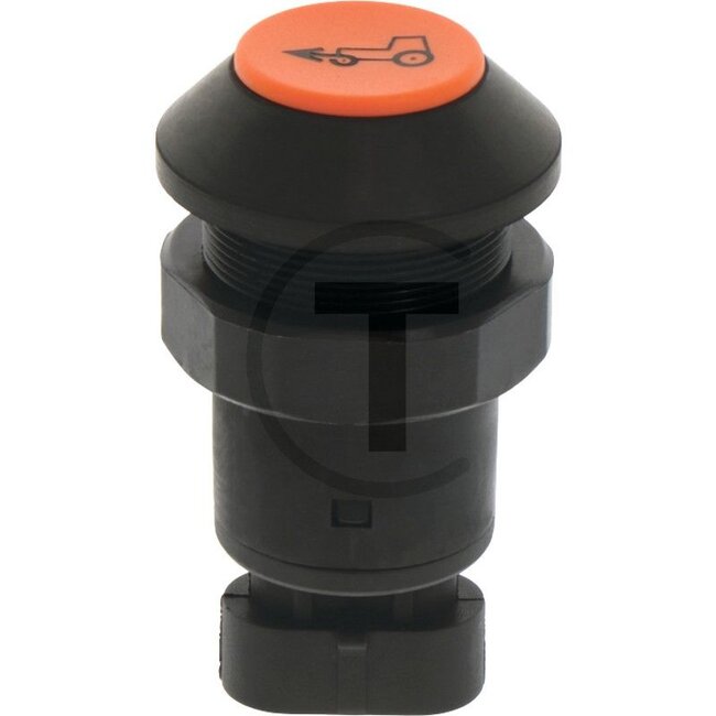 GRANIT Drucktaster DTW Vorderradantrieb - 5070010860, 11928009 | Ausführung: 48 Volt Schaltspannung, Knopf orange, Schließer, Schaltknopfhub gesamt: 5 mm, Ø 30 mm, Steckanschluss AMP Superseal 3 x 1,5), Staub- und Spritzwasserschutz