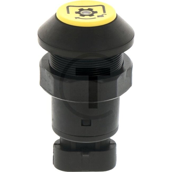 GRANIT Push button, DTW, PTO shaft lock - 5070010864, 11930001 | Version: 48 V switching voltage, Yellow button, make contact, Total button travel: 5 mm, Ø 30 mm, plug connection, AMP Superseal 3 x 1.5, dustproof and splashproof