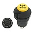 GRANIT Push button switch Four-wheel drive - 50718007, G117902020050, 11175080XX | Version: 12/24 V, Yellow button, with lock, Ø 30 mm, 6 blade terminals 6.3 x 0.8 (L- R- 30- 30b- 15- 49), dustproof and splashproof, With glass socket bulb 12 V / 1.2 W, Power rat