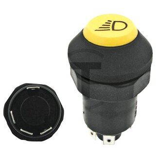 GRANIT Drukknopschakelaar werklampen voor 12 / 24 V, knop geel, Ø 30 mm