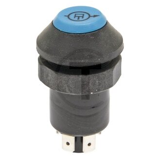 Drukknopschakelaar optelventiel 12 / 24 V, knop blauw, Ø 30 mm