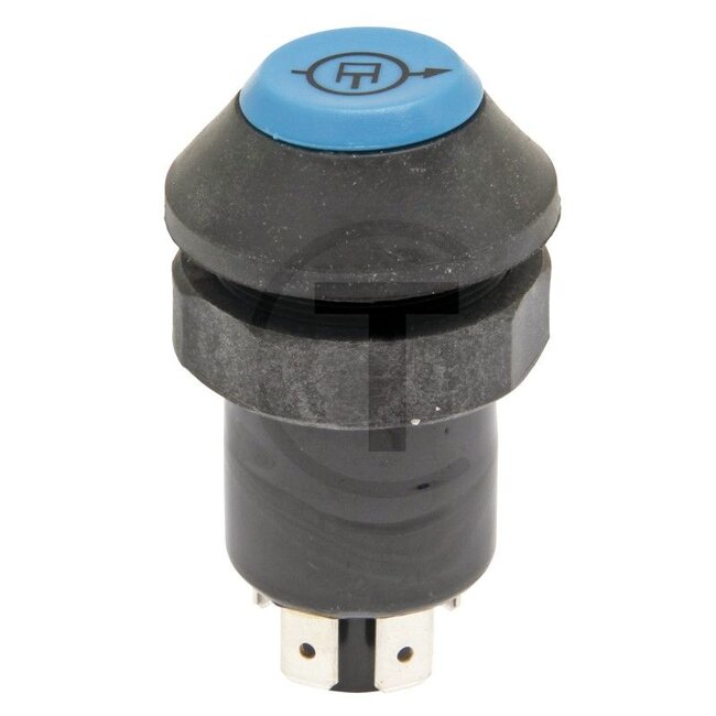 GRANIT Push button switch Summation valve - 50760051, G117901021070, 11125210XX, G117901021010 | Version: 12/24 V, Blue button, with lock, Ø 30 mm, 5 blade terminals 6.3 x 0.8 (31- 30- 58- 15- 56), Dustproof and splashproof, With glass socket bulb 12 V / 1.2 W