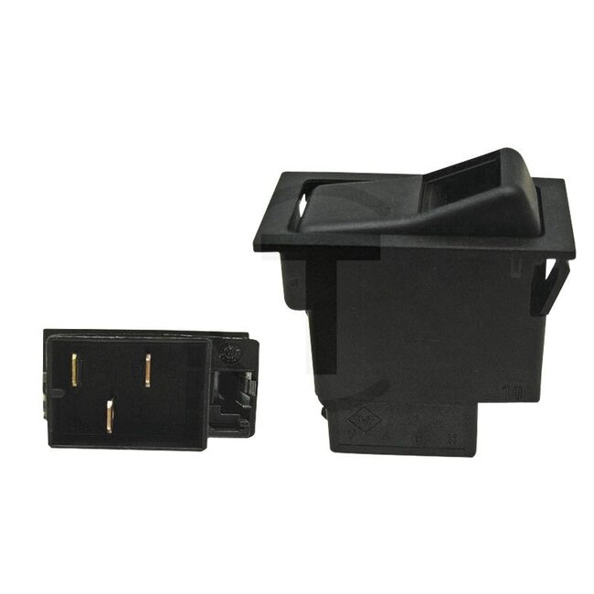 HELLA Rocker switch (Combination switch) locking - 4556RH 004570351, X830241012000, 6RH004570-351, 6RH 004 570-351, 525476 | Version: Without light, 3 blade terminals 6.3 mm, 3 switch positions 0: off, 1 and 2: on, rocker operation | Connection: 3 | To operate: