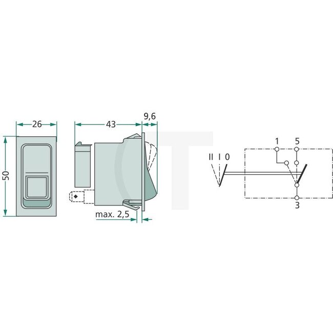HELLA Rocker switch fan, 3 blade connections 6,3 mm | X830241011000, SWF511026, 511027, 511028, 6RH004570-151