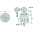 Gloei-startschakelaar 12 volt / 24 volt - 50770596036, G210902020040, 20500401, 205 004 01 | Uitvoering: met 2 beklede veiligheidssleutels van nikkelzilver, voor centrale vergrendeling, waterdicht DIN 400 50, IP63, beschermd tegen stof en water in het con