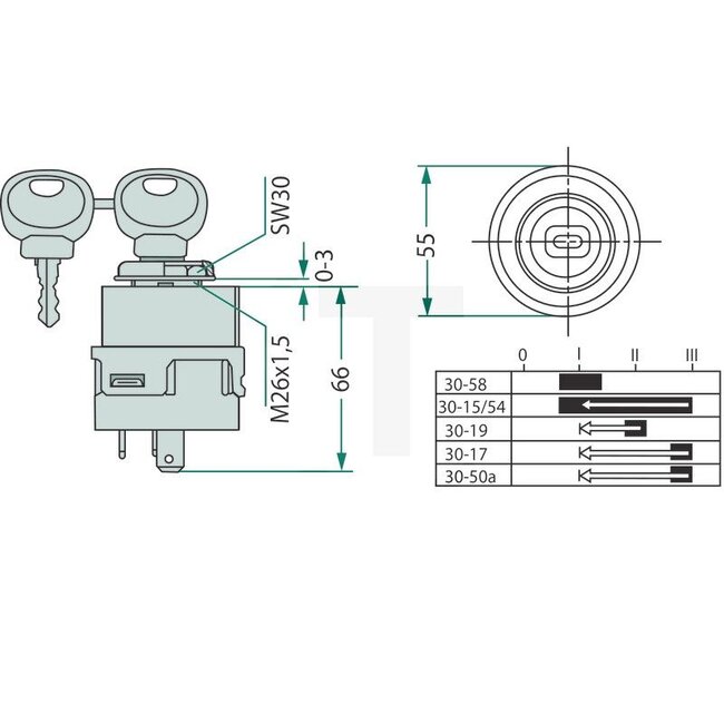 GRANIT Interrupteur de démarrage - 507330832, 501.999.1156, 20500403