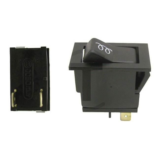 Cobo Tuimelschakelaar voor voorgloeiapparaat - 22717251000, 5176282, 5127877, 1026396 | Uitvoering: 12 volt / 24 volt, Drukknopschakelaar, 2 vlakstekkeraansluitingen, Inbouwmaat: 15 mm breed, 29 mm lang en 34 mm hoog