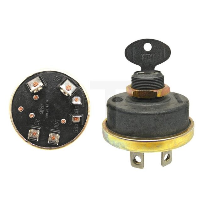 GRANIT Ignition switch With key - 50717001, 5118433, 4158641, NS11000, NS 110 00 | Version: 12 V, screw and plug connections, 5 switch positions, Parking light, consumer, marker light, dipped beam and full beam.