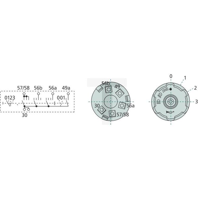 Cobo Draaischakelaar verlichting, claxon, knop zwart, 5 aansluitingen | 2.7409.060.0/10, 2.7409.060.0, 1027710