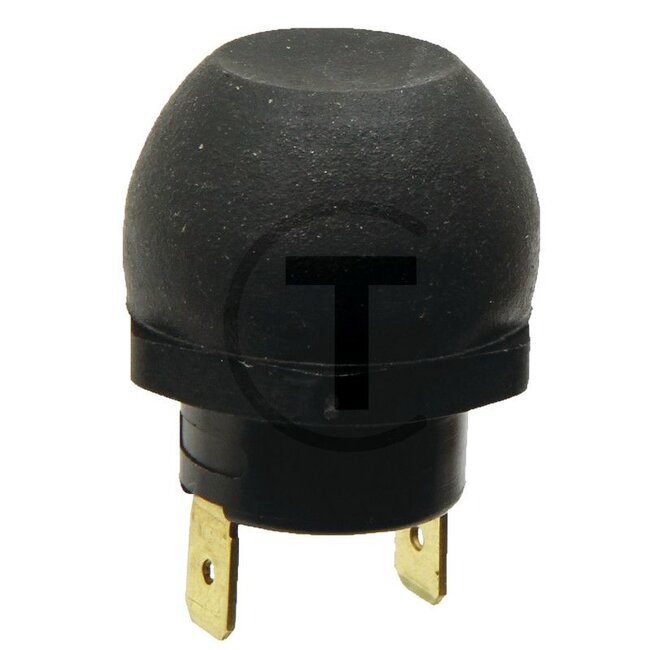 HELLA Push button switch Black button - 4556JF 001571161, AT29073, 6JF001571-161, 180040, 6JF 001 571-161 | Version: For horn, 2 blade terminals 6.3 mm, 2 screw connections, for wall thickness up to max. 5 mm, moisture-proof | Power rating max. 12 V: 16A | Powe