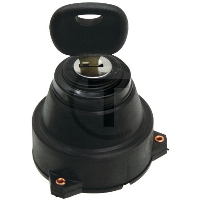 GRANIT Ignition switch With 2 keys - 50770567073, AL19890, Z44576 | Mounting Ø: 26 mm | Fixing: Fastening nut brass | Nominal voltage: 12 V | Switching stages: Parking light <lt>br<gt> Driving <lt>br<gt> Parking light <lt>br<gt> Low beam <lt>br<gt> High beam <lt