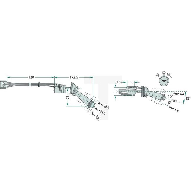 Cobo Mehrfunktionsschalter Einbau - 22701271000, 7700036041, 1007257, RT7700036041 | Ausführung: für Horn, Beleuchtung,  Blinker, Lichthupe