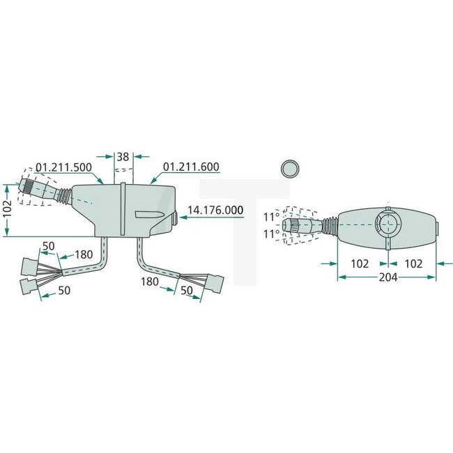 Cobo Multifunctionele schakelaar Stuurwiel bevestiging - 22701211000, 2.7659.055.0, 1007129 | Uitvoering: voor claxon, verlichting, richtingaanwijzers, knipperlicht, met contactslot