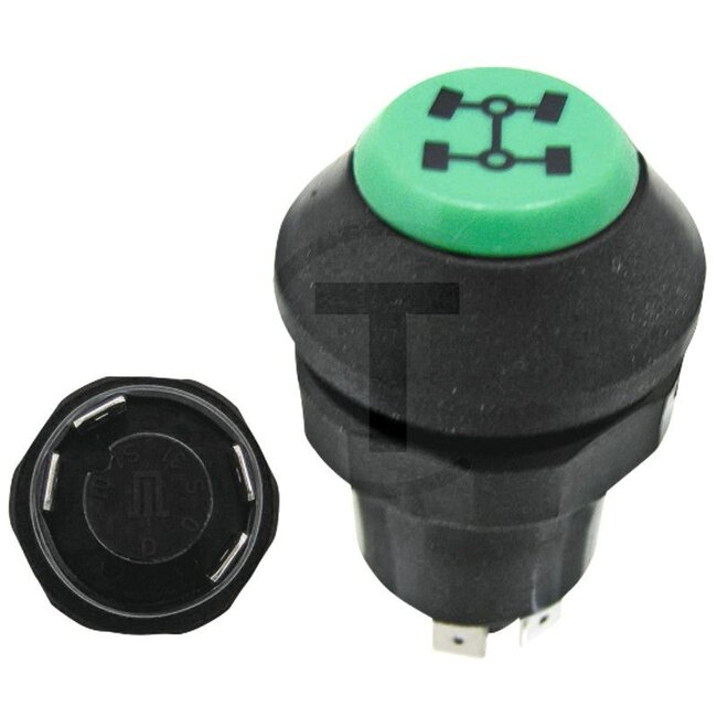 GRANIT Push button switch Four-wheel drive - 50715053, 3385822M1, 11245370XX | Version: Button: green, 4 blade terminals 6.3 x 0.8 (S1-S-01-0)